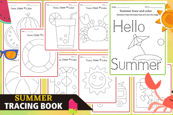 Summer Pencil Control Worksheets